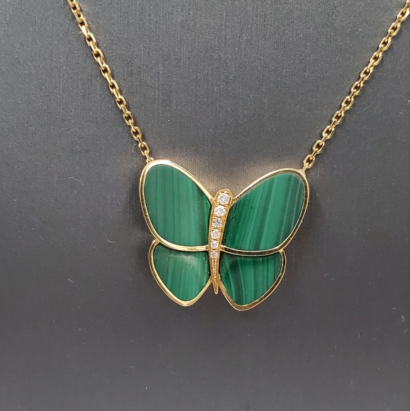 Van Cleef Butterfly Malachite Necklace - Picture 2 of 9